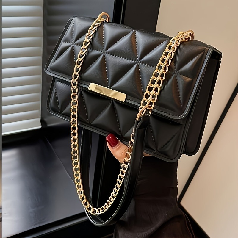 Luxury Quilted Bags - Bolsa de ombro feminina com corrente