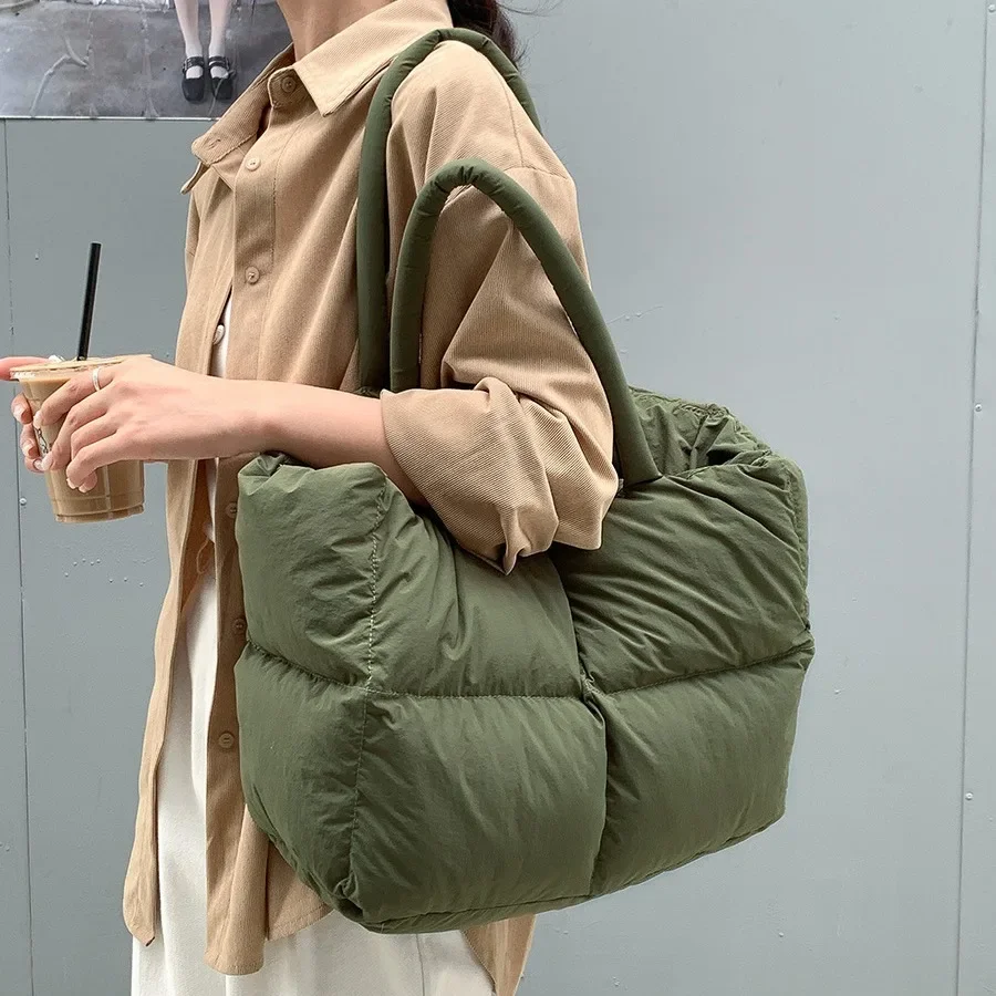 Luxury Quilted Bags - Bolsa tote acolchoada de algodão, grande,