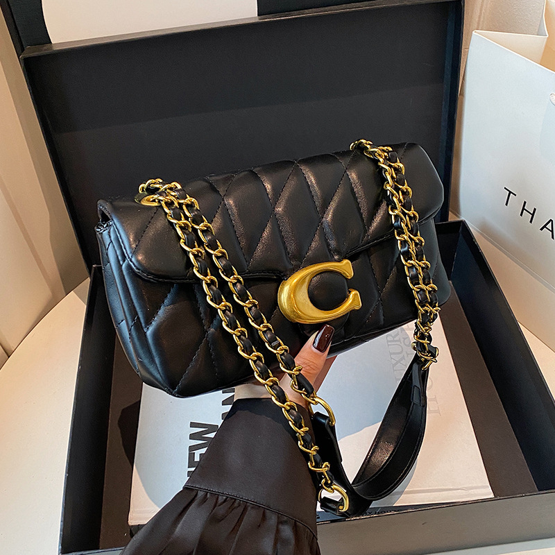 Luxury Quilted Bags - Bolsa de Ombro de Couro Matelassê