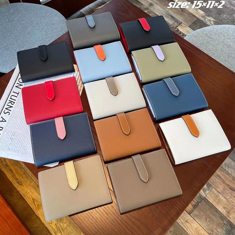 Luxury Quilted Bags - Carteira curta de couro genuíno para