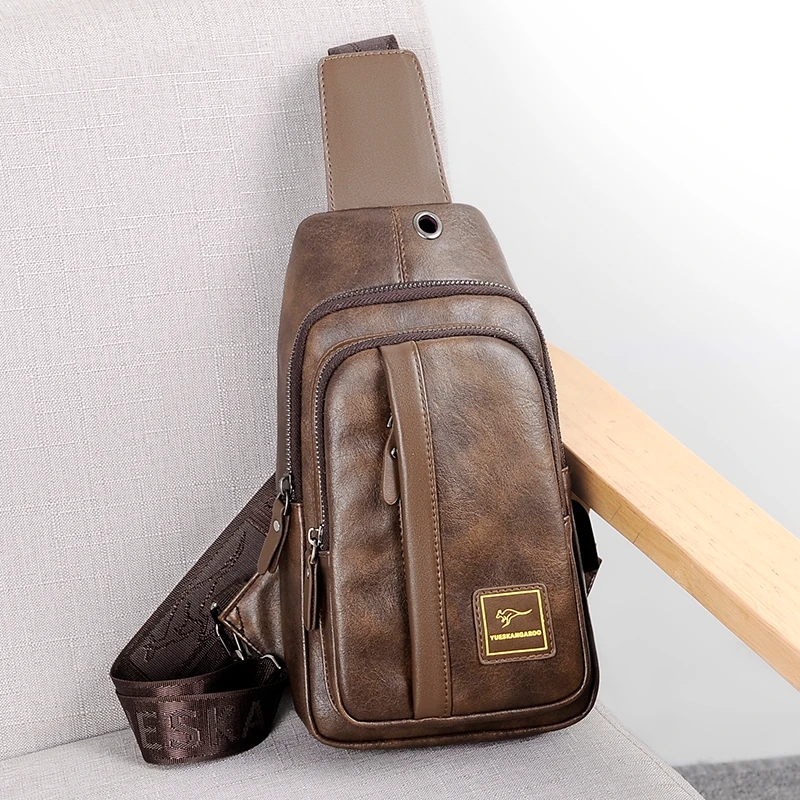 Luxury Bags Sling - Bolsa de peito de couro canguru