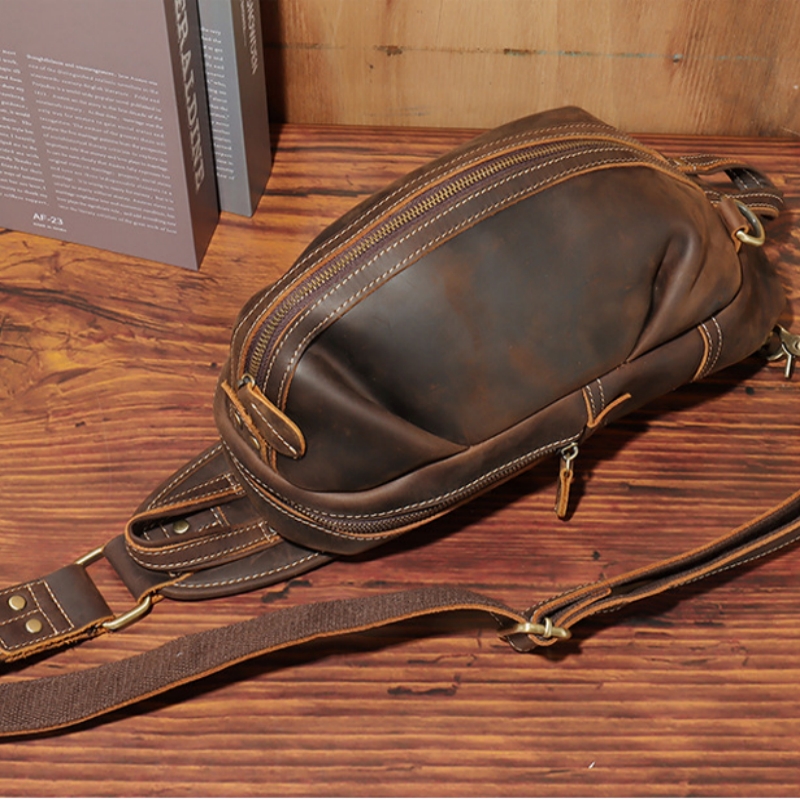 Luxury Bags Leather - Bolsa de peito de couro real