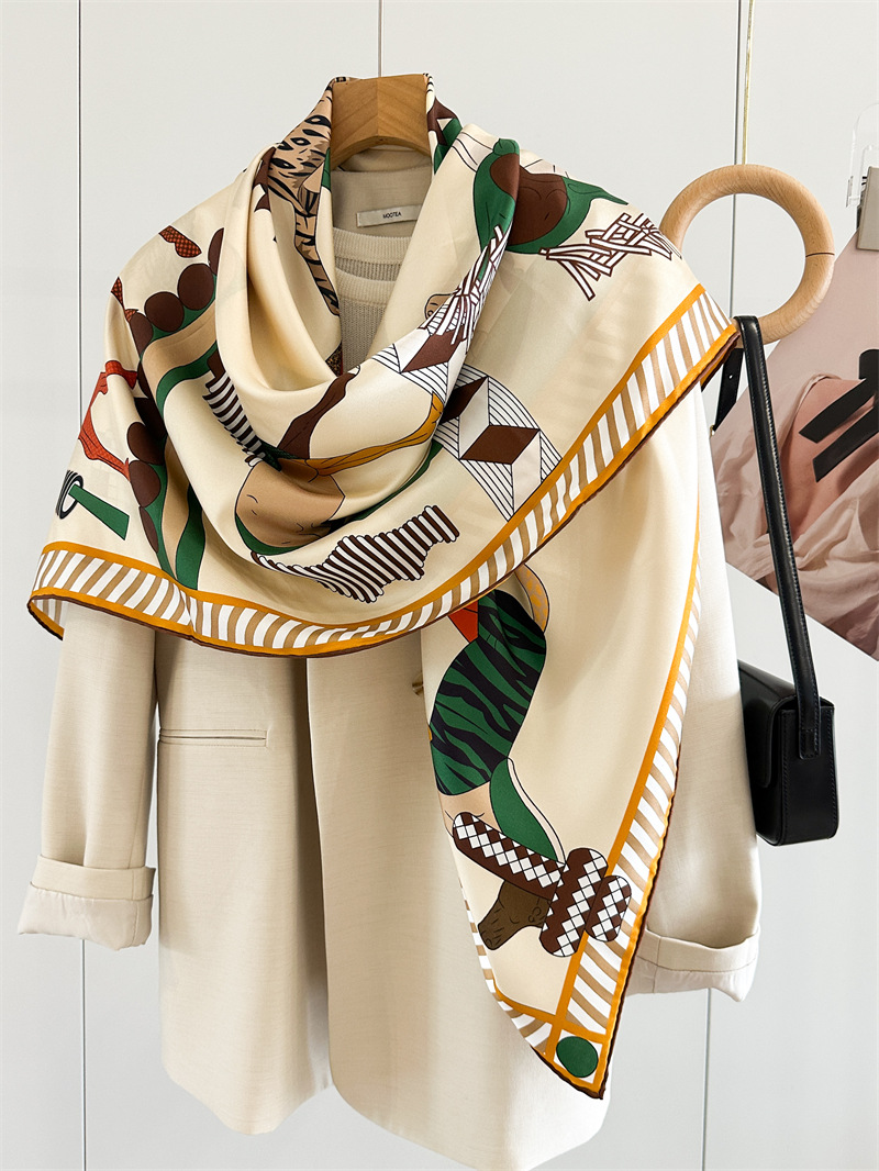 Lenço de Seda Sarjada 135CM Fe - Luxury Bags And Accessories avaliação e preço