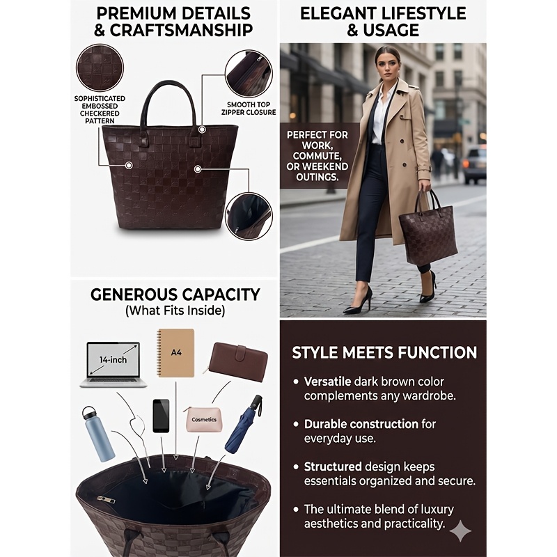 Bolsa Tote Feminina de Luxo Le - Luxury Quilted Bags avaliação e preço
