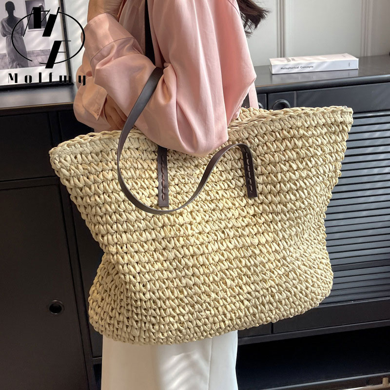 Palha tecido tote sacos casual - Luxury Bags Big avaliação e preço