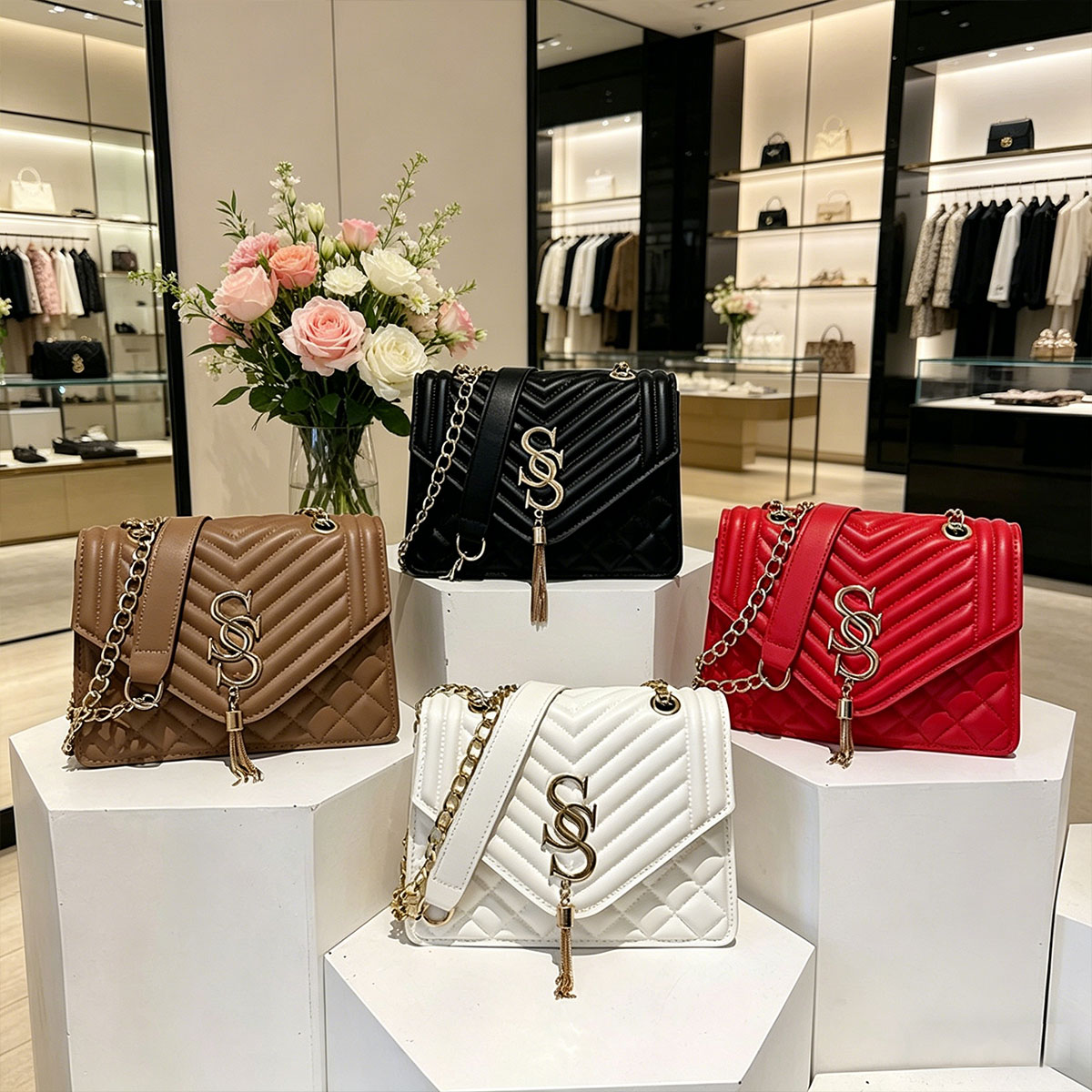 Bolsa Pequena Quadrada Elegant - Luxury Quilted Bags avaliação e preço