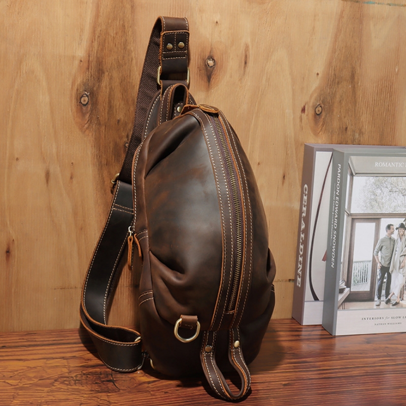 Bolsa de peito de couro real m - Luxury Bags Leather avaliação e preço