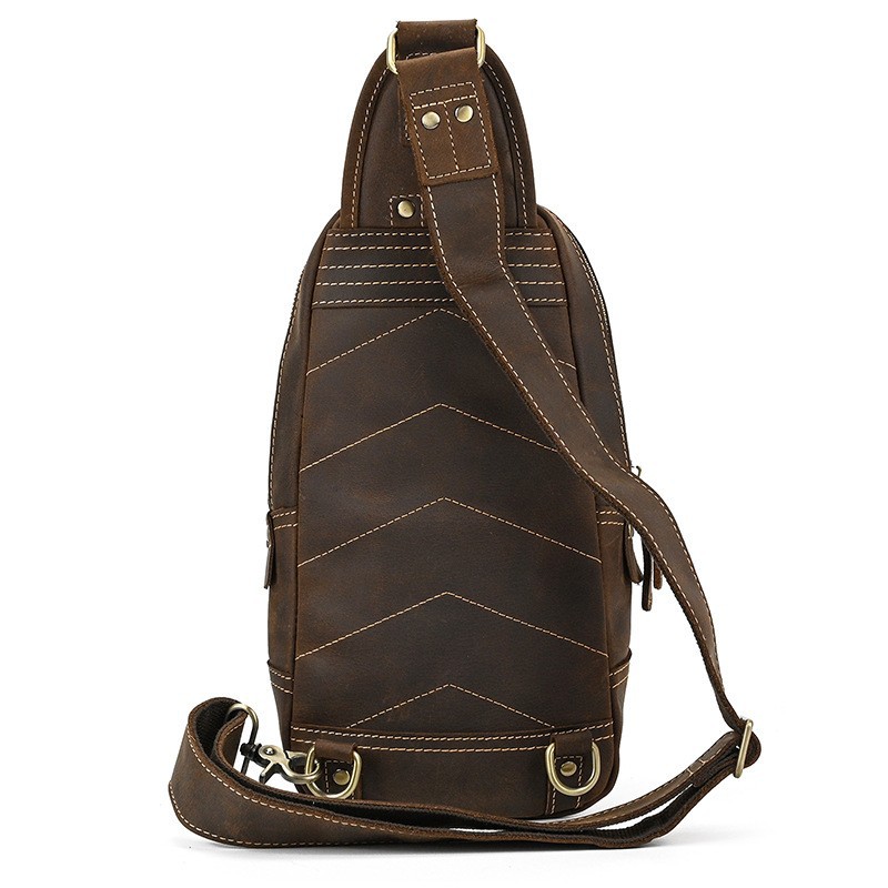 Bolsa de peito de couro real m - Luxury Bags Leather avaliação e preço