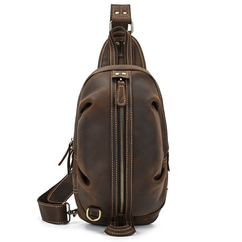 Bolsa de peito de couro real m - Luxury Bags Leather avaliação e preço