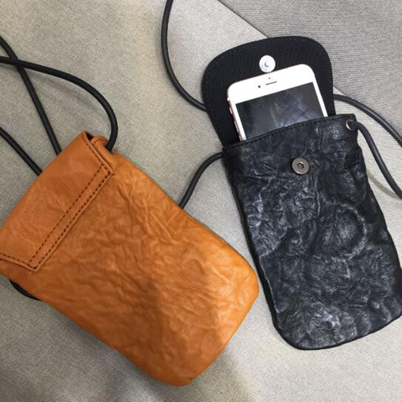 Couro genuíno saco do telefone - Luxury Bags Japan avaliação e preço
